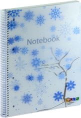 Ancor Zvezek spirala A4 črte plastična platnica, 120 listov, #8818.01 Zima