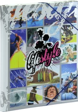 Unipapel Mapa z elastiko A4, trda, #4680.03 Life kvadrati