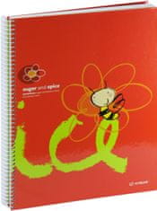 Ancor Zvezek spirala A4 karo trde platnice, 120 listov, #6102.03 Rdeč