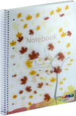 Ancor Zvezek spirala A4 črte plastična platnica, 120 listov, #8818.04 Jesen