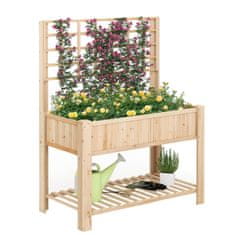 Northix Dvignjena vrtna postelja z rešetko in drenažo 116 x 59 x 150 cm