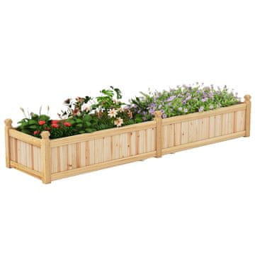 Northix Lesena dvignjena vrtna postelja s pregrado, drenaža 227 x 59,5 x 40 cm