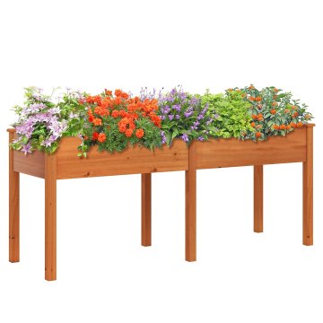 Northix Zunanja dvignjena vrtna greda z nogami 185 x 58 x 77 cm les