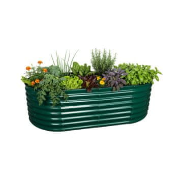 Northix Polkrožna pocinkana kovinska dvignjena vrtna gredica