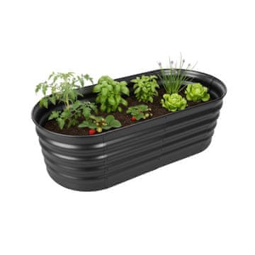 Northix Polkrožna pocinkana kovinska dvignjena vrtna gredica