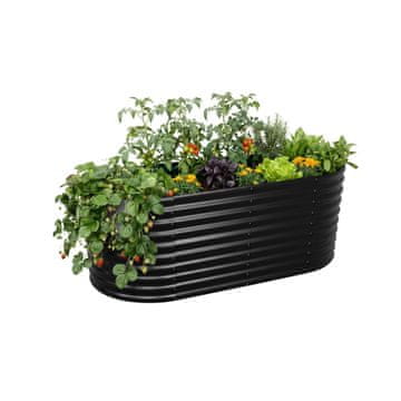 Northix Polkrožna dvignjena vrtna gredica iz pocinkanega jekla, odprto dno, ergonomična višina