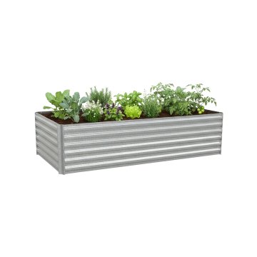 Northix Kovinska dvignjena vrtna greda, pocinkano jeklo, 57 x 240 x 90 cm