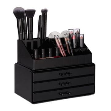 Northix Makeup Organizer s 3 predali, vzdržljiv akril, večnamenska zasnova