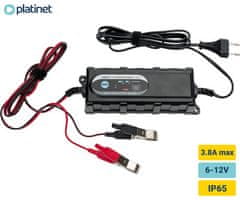 Platinet PCBC38 pametni polnilec / vzdrževalec akumulatorja, 6V/12V, 1A/3.8A, IP65