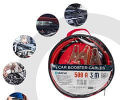 Platinet PCCA3 vžigalni / jump starter kabli, 500A, 3m, 12V/24V, prožni kabel + torba
