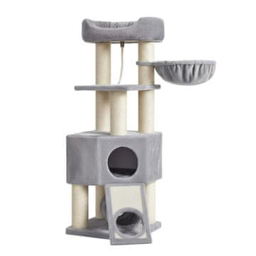 Songmics Mačje drevo 50x50x141 cm svetlo siva