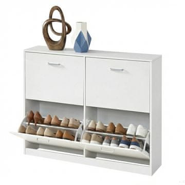 Songmics Omara za čevlje 4 predelki 24x1055x827 cm bela