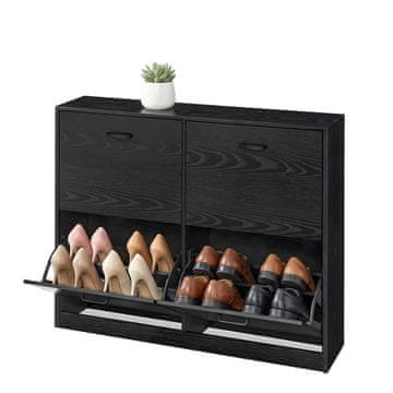 Songmics Omara za čevlje 4 predelki 24x1055x827 cm črna