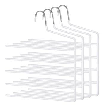 Songmics Komplet obešalnikov za hlače 4 kosi 32x05x35 cm bela