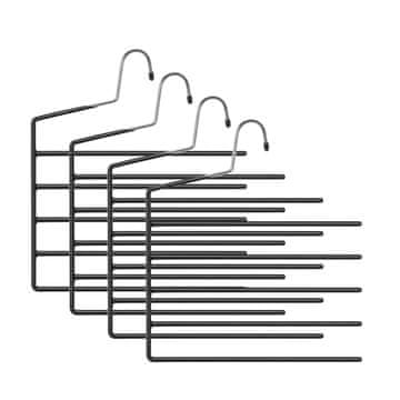 Songmics Komplet obešalnikov za hlače 4 kosi 32x05x35 cm črna