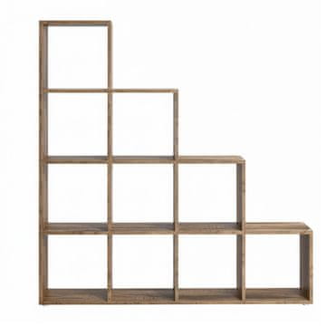 Songmics Knjižna omara 10 predelkov 29x1295x1295 cm rjava