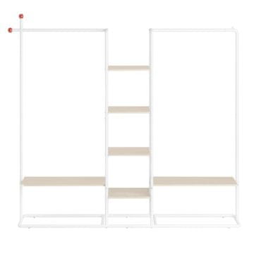 Songmics Oprta garderobna omara za oblačila 338x1636x1753 cm bež