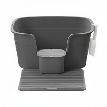 Songmics Mačja straniščna škatla ekstra velika 635x75x33 cm siva