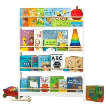 Songmics Knjižna polica 3 nivoji 12x80x100 cm Bela