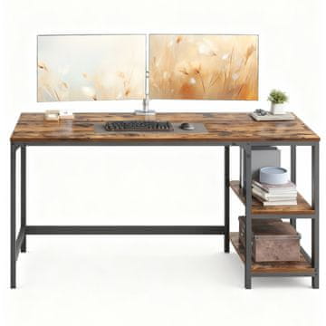 Songmics Računalniška miza 1405x605x763 cm rjava