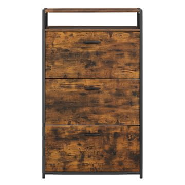 Songmics Omara za čevlje 3 predali 80x30x130 cm rjava