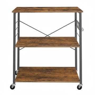 Songmics Kuhinjska polica na kolesih 40x80x89 cm rjava