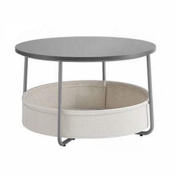 Songmics Kavni mizica okrogla 75x45 cm siva