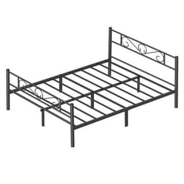 Songmics Enojni okvir postelje 2076x1618x86 cm črni kovinski