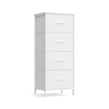 Songmics Predalnik z 4 tkaninskimi predali 30x396x952 cm bel
