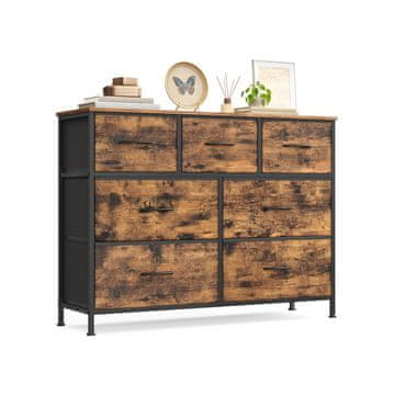 Songmics Predalnik 7 tkaninskih predalov 30x988x737 cm rjav