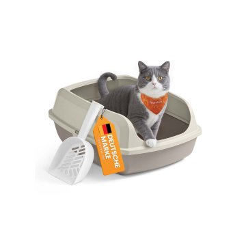 Songmics Mačja straniščna škatla 505x375x195 cm bež