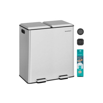 Songmics Kuhinjski koš za smeti 585x37x64 cm srebrne barve