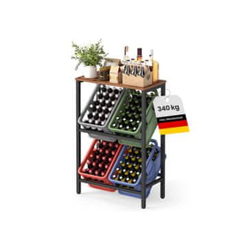 Songmics Stojalo za zaboje pijač 40x704x1173 cm rjavo