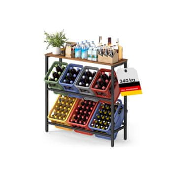 Songmics Stojalo za zaboje 2 nivoja 40x1054x1173 cm rjavo