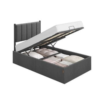 Songmics Posteljni okvir 160x200 cm temno siv zložljiv