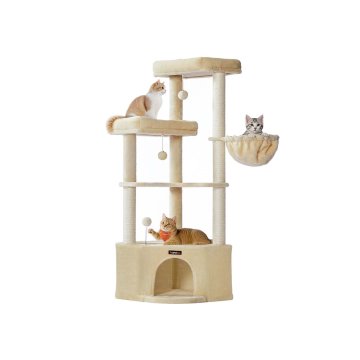 Songmics Mačje drevo 485x485x1407 cm bež
