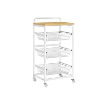 Songmics Strežni voziček 4 nivoji 317x40x76 cm rjav