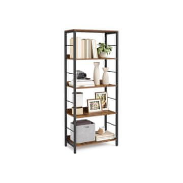 Songmics Knjižna omara 5 polic 30x60x144 cm rjava
