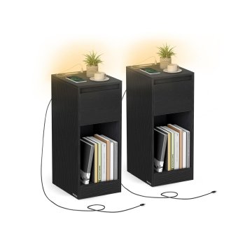 Songmics Nočna omarica 30x25x595 cm Črna