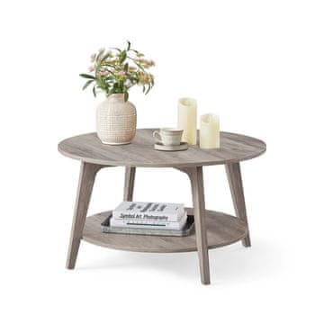 Songmics Kavni mizica okrogla 80x45 cm siva