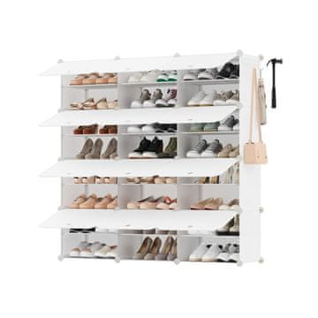 Songmics Omar za čevlje 10 predelkov 30x40x30 cm bela