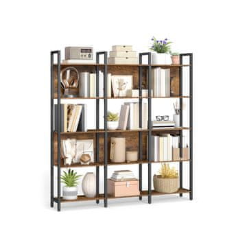 Songmics Knižna polica 24x128x1541 cm rjava