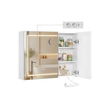 Songmics Ogledalo omarica 165x50x60 cm bela