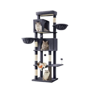 Songmics Mačje drevo večnivojsko 59x48x1907 cm sivo