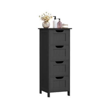 Songmics Kopalniška omara 4 predali 30x30x82 cm črna