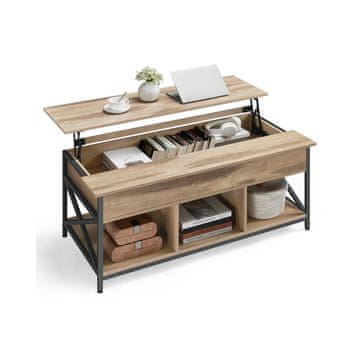 Songmics Kavniška mizica 60x120x48-62 cm rjava