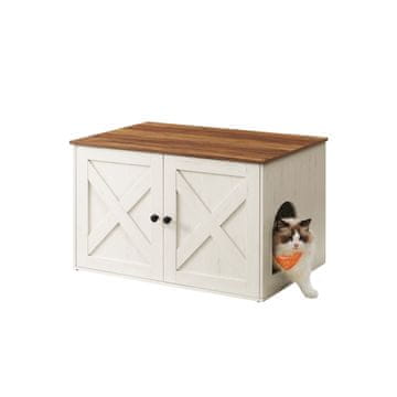 Songmics Omara za mačje stranišče 80x53x50 cm rjava