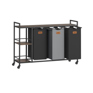 Songmics Razvrščevalnik perila 3 predelki 117x33x805 cm rjav