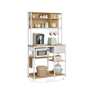 Songmics Kuhinjska polica Nastavljive police 40x100x1804 cm Rjava