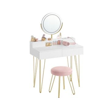 Songmics Toaletna mizica z barskim stolom 40x100x1348 cm bela